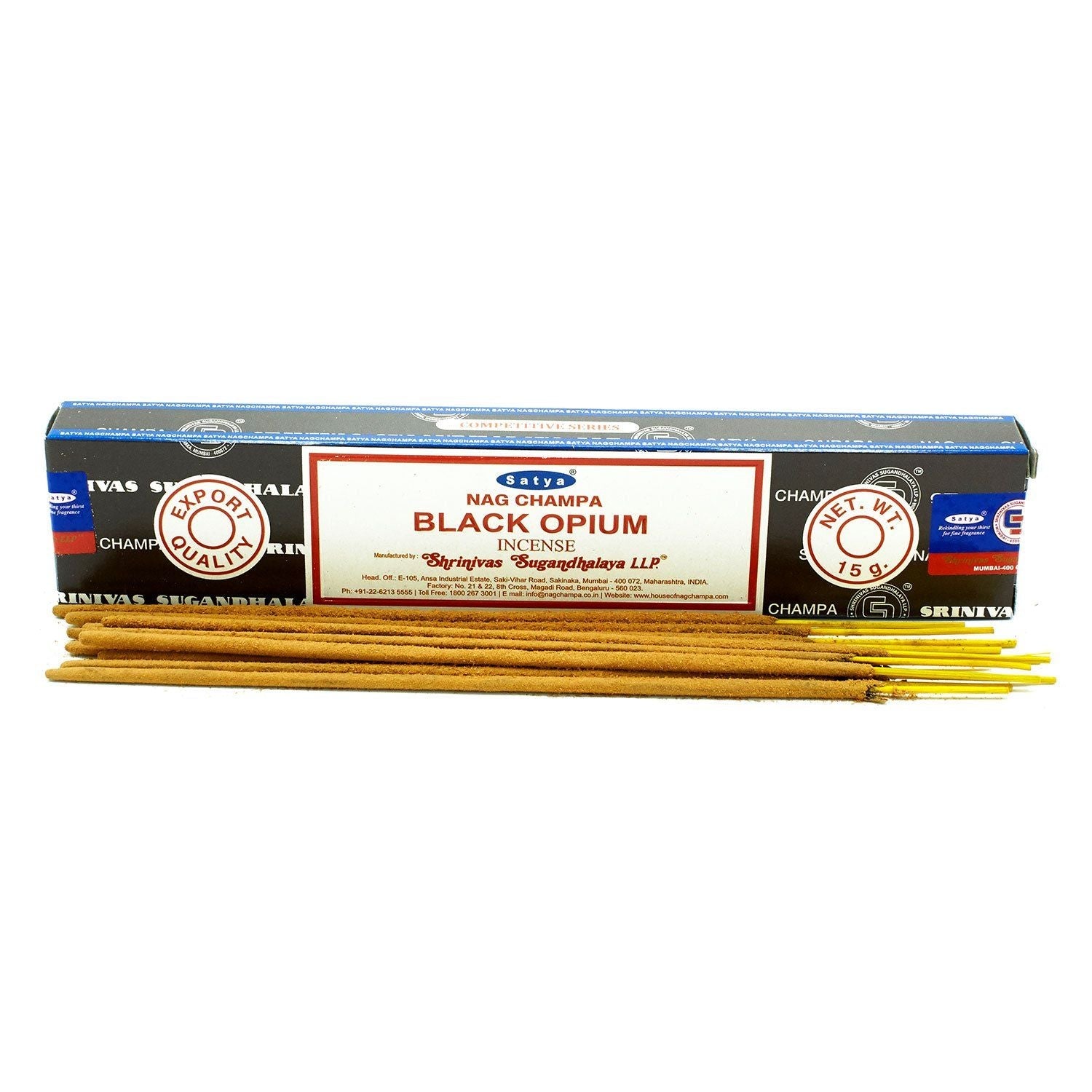 Polished Satya Incense Sticks 15g - Black Opium featuring natural patterning and unique variations - Luna Panther