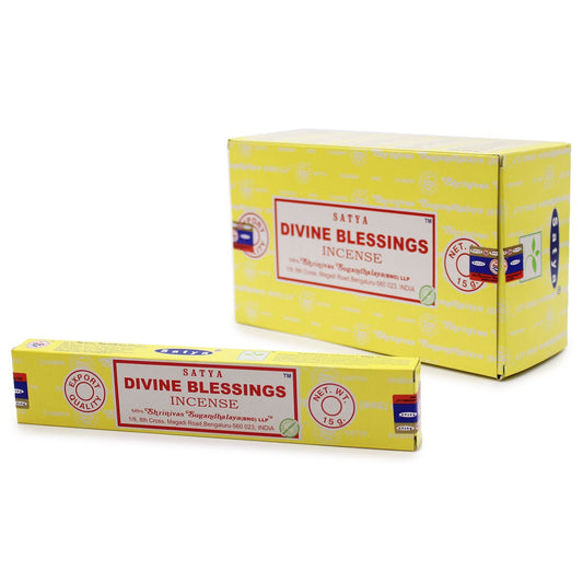 Polished Satya Incense Sticks 15g - Divine Blessing featuring natural patterning and unique variations - Luna Panther