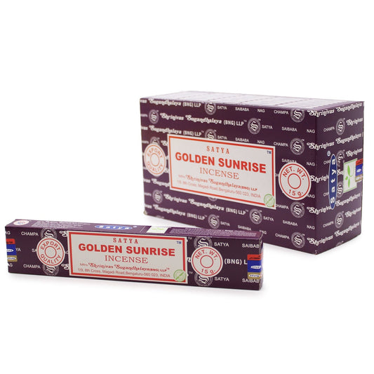 Polished Satya Incense Sticks 15g - Golden Sunrise featuring natural patterning and unique variations - Luna Panther