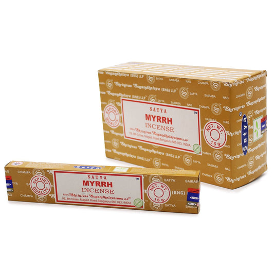 Polished Satya Incense Sticks 15g - Myrrh featuring natural patterning and unique variations - Luna Panther