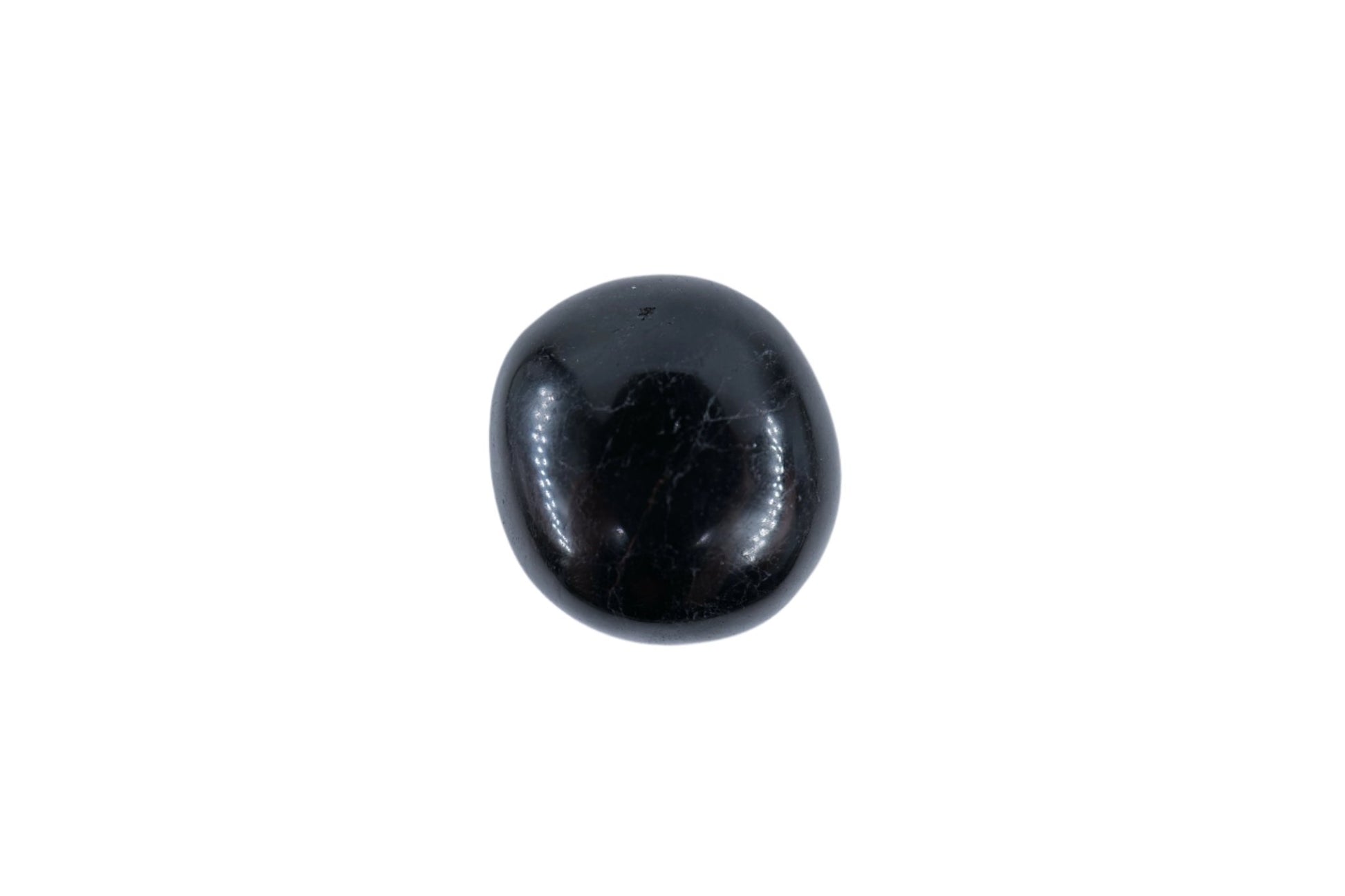Polished School Black Tourmaline Gallet 112G featuring deep black tone with natural striations - Luna Panther