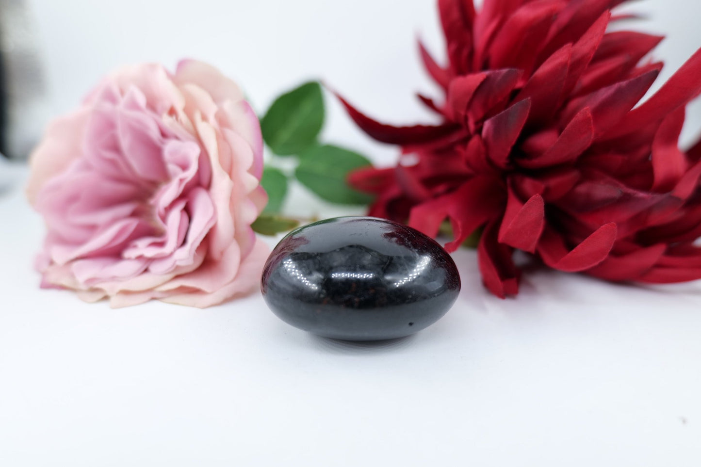 Polished School Black Tourmaline Gallet - 112g featuring deep black tone with natural striations - Luna Panther