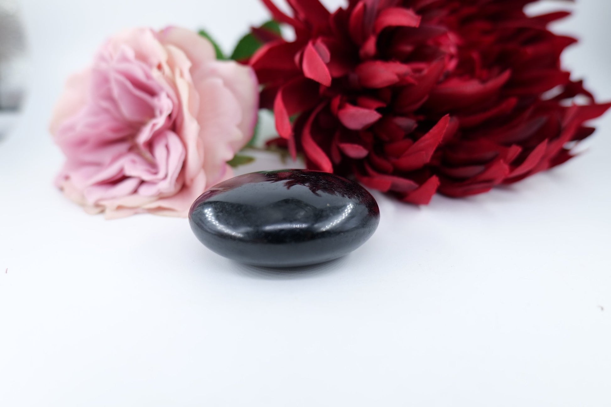 Polished School Black Tourmaline Gallet 115G featuring deep black tone with natural striations - Luna Panther
