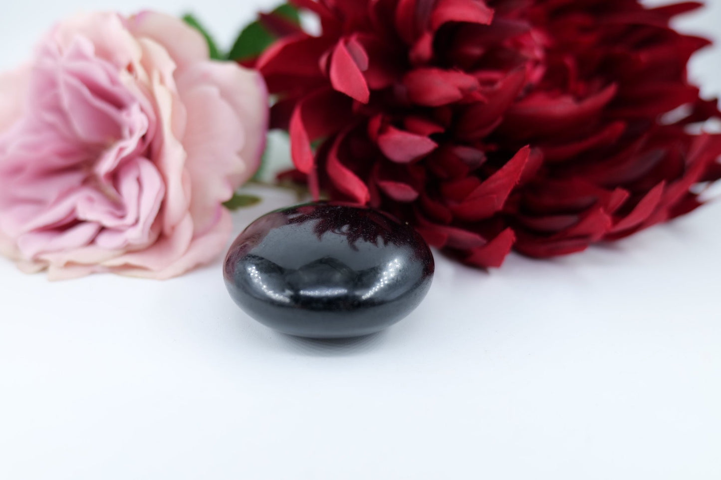 Polished School Black Tourmaline Gallet 115G featuring deep black tone with natural striations - Luna Panther