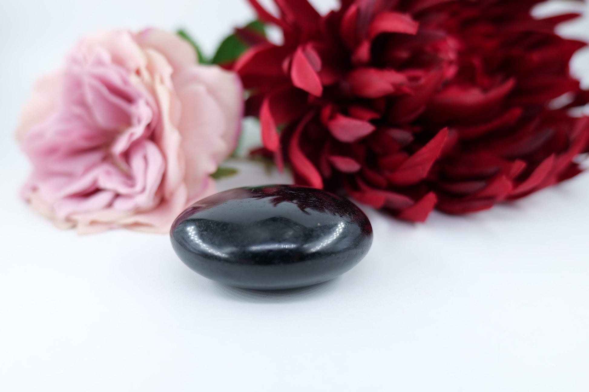 Polished School Black Tourmaline Gallet - 115g featuring deep black tone with natural striations - Luna Panther