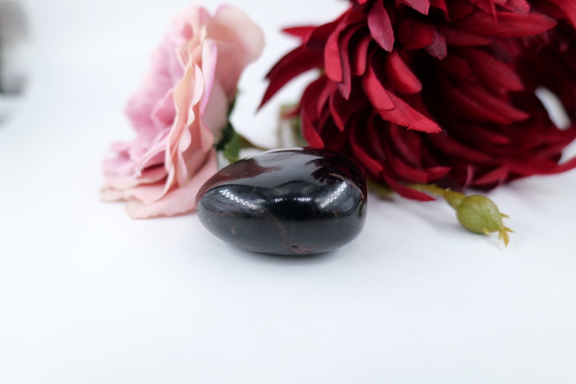 Polished School Black Tourmaline Gallet - 122g featuring deep black tone with natural striations - Luna Panther
