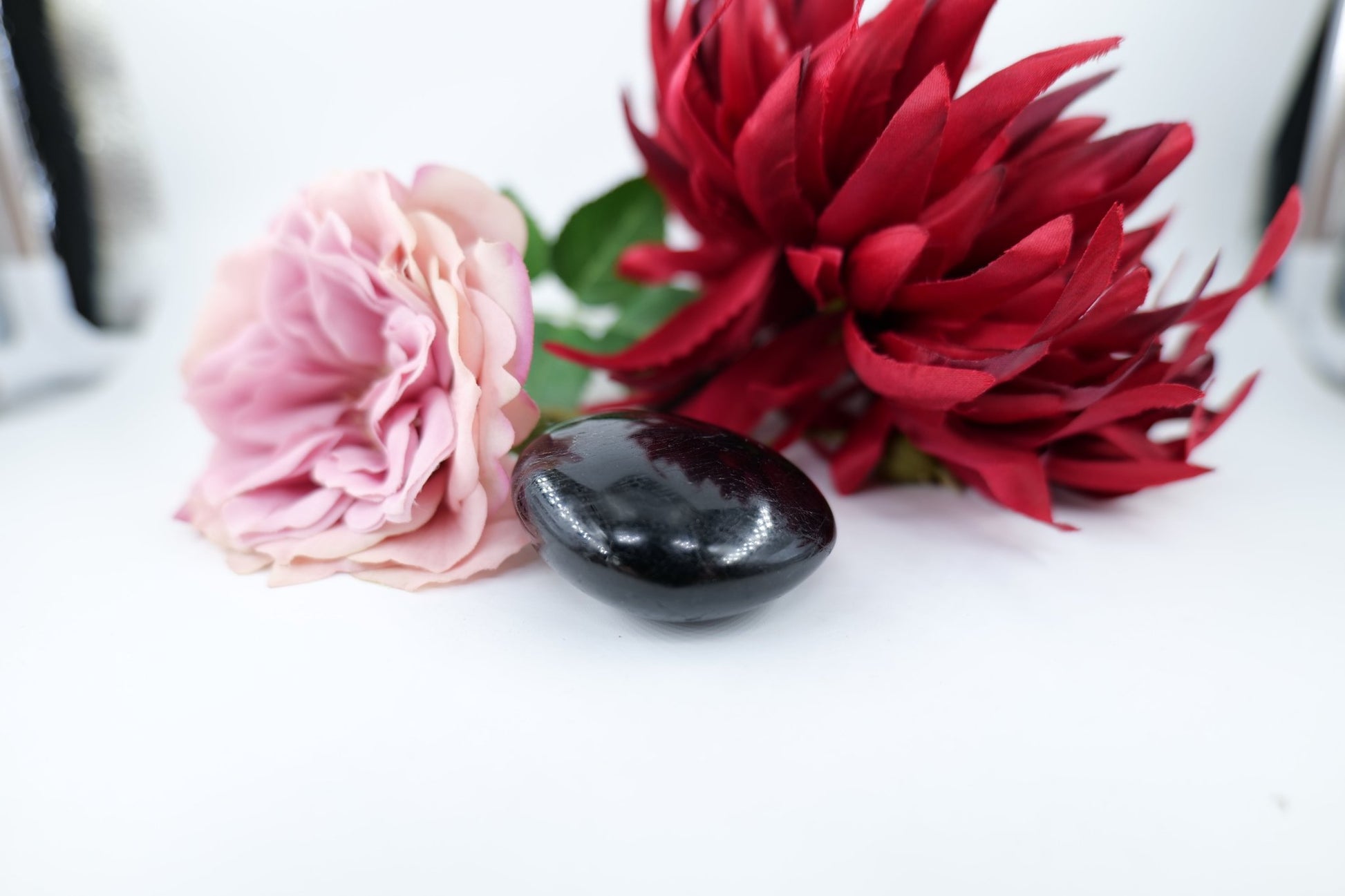 Polished School Black Tourmaline Gallet 123G featuring deep black tone with natural striations - Luna Panther