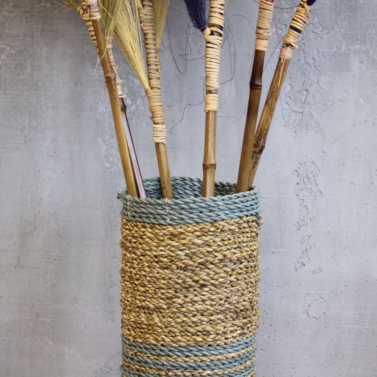 Seagrass & Abu - Abu Raffia Set - 2 Vase & 2 Bins - Luna Panther