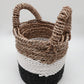 Seagrass Basket Set - Dark Grey / White / Natural - Luna Panther