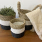 Seagrass Basket Set - Dark Grey / White / Natural - Luna Panther