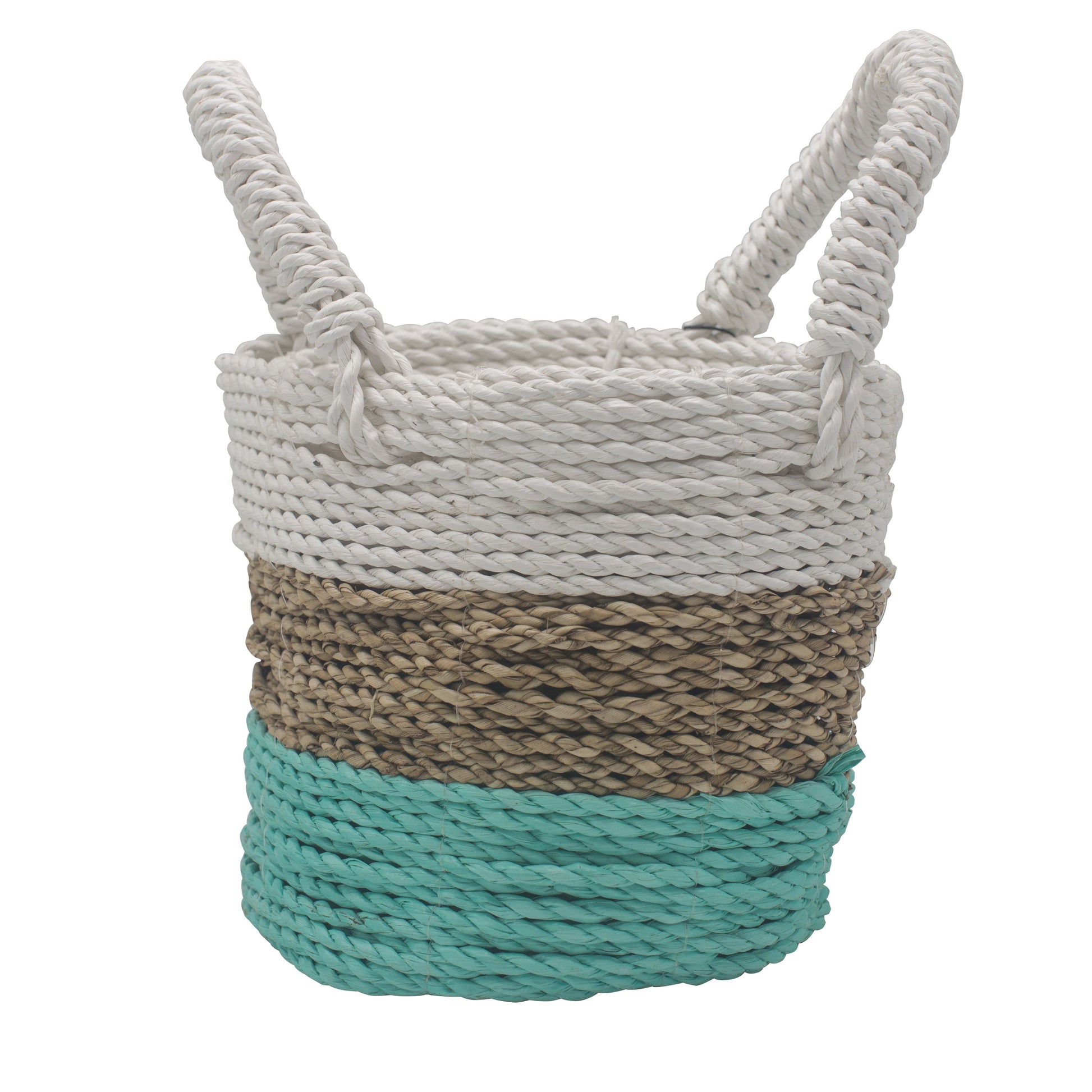 Seagrass Basket Set - Green / Natural / White - Luna Panther