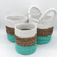 Seagrass Basket Set - Green / Natural / White - Luna Panther