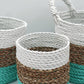Seagrass Basket Set - Green / Natural / White - Luna Panther