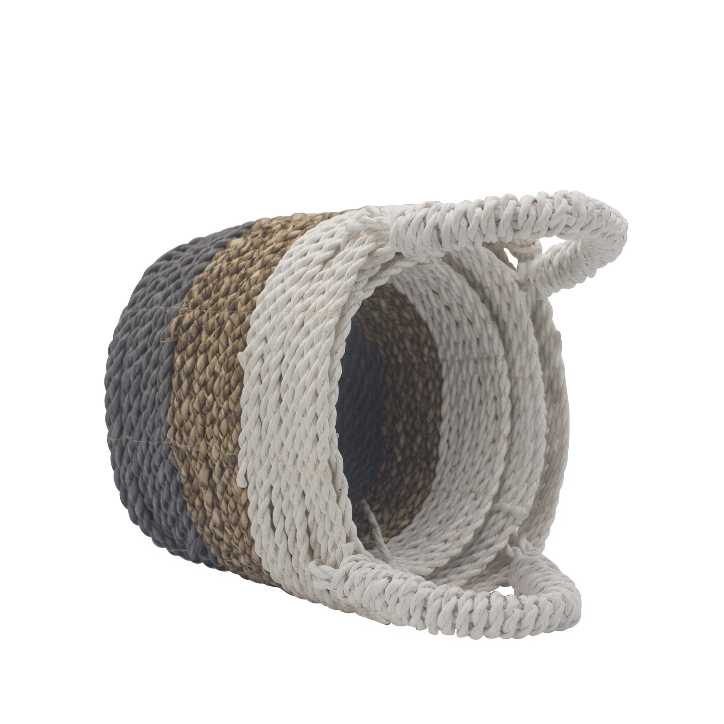 Seagrass Basket Set - Grey / Natural / White - Luna Panther