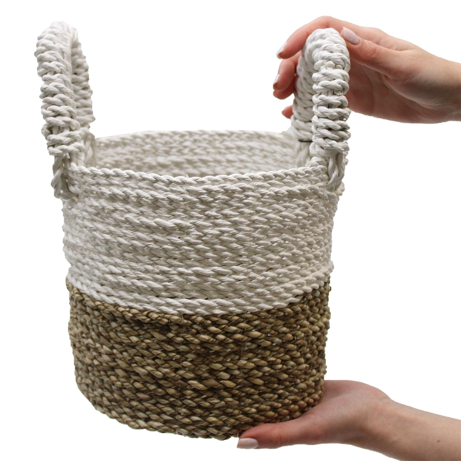 Seagrass Basket Set - Grey / Natural / White - Luna Panther