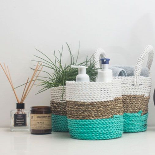 Seagrass Basket Set - Natural White - Luna Panther