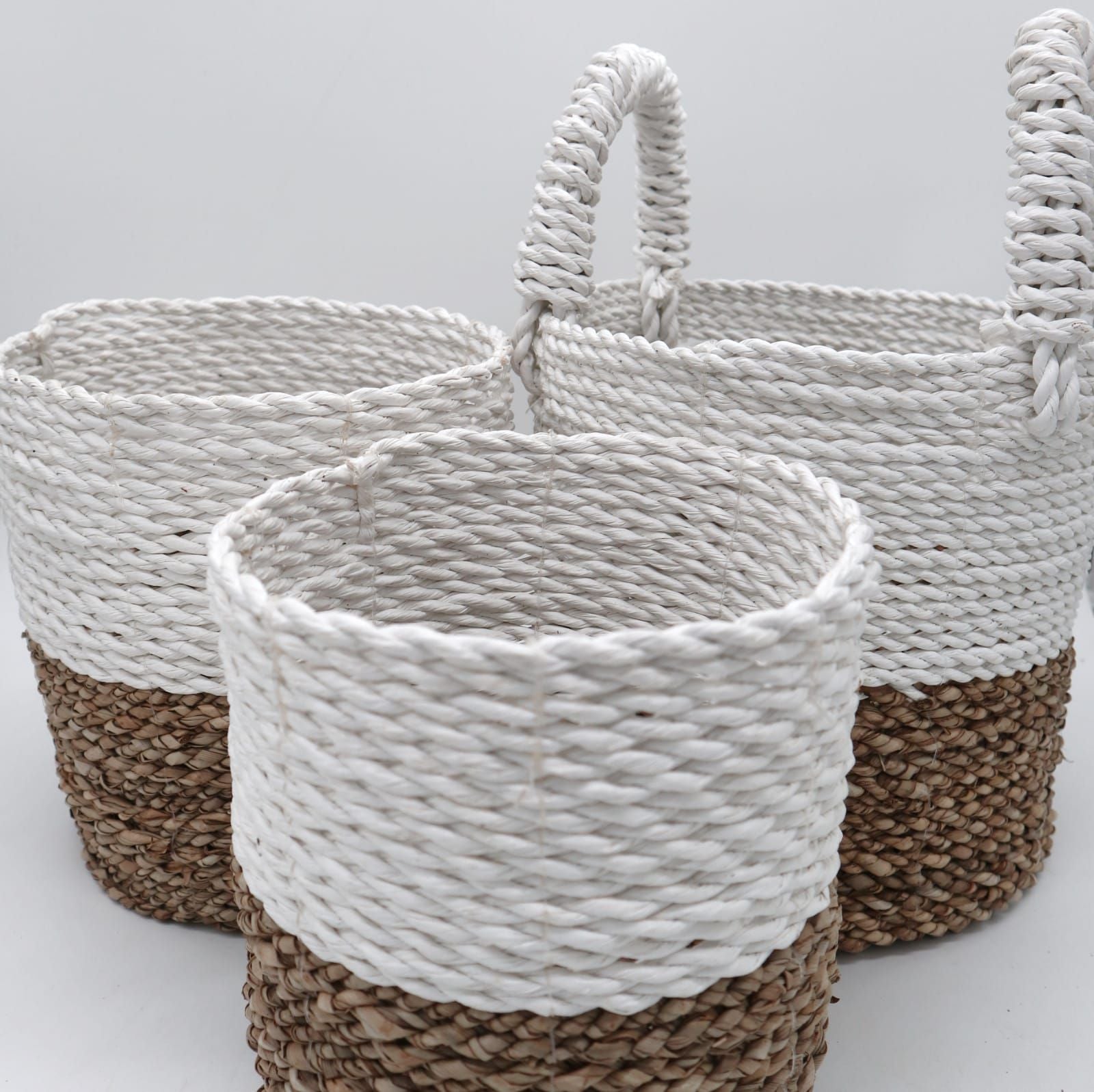 Seagrass Basket Set - Natural White - Luna Panther