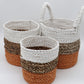 Seagrass Basket Set - Orange / Natural / White - Luna Panther