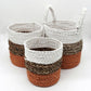 Seagrass Basket Set - Orange / Natural / White - Luna Panther