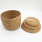 Seagrass & Cotton Round Baskets with Lids - Natural - Set of 3 - Luna Panther