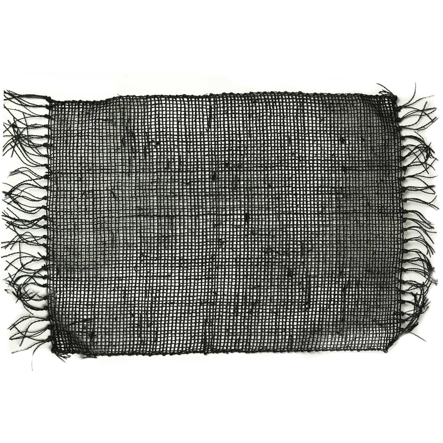 Seagrass Fringe Natural Placemat - Black - Luna Panther