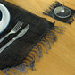 Seagrass Fringe Natural Placemat - Black - Luna Panther