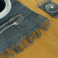 Seagrass Fringe Natural Placemat - Charcoal - Luna Panther