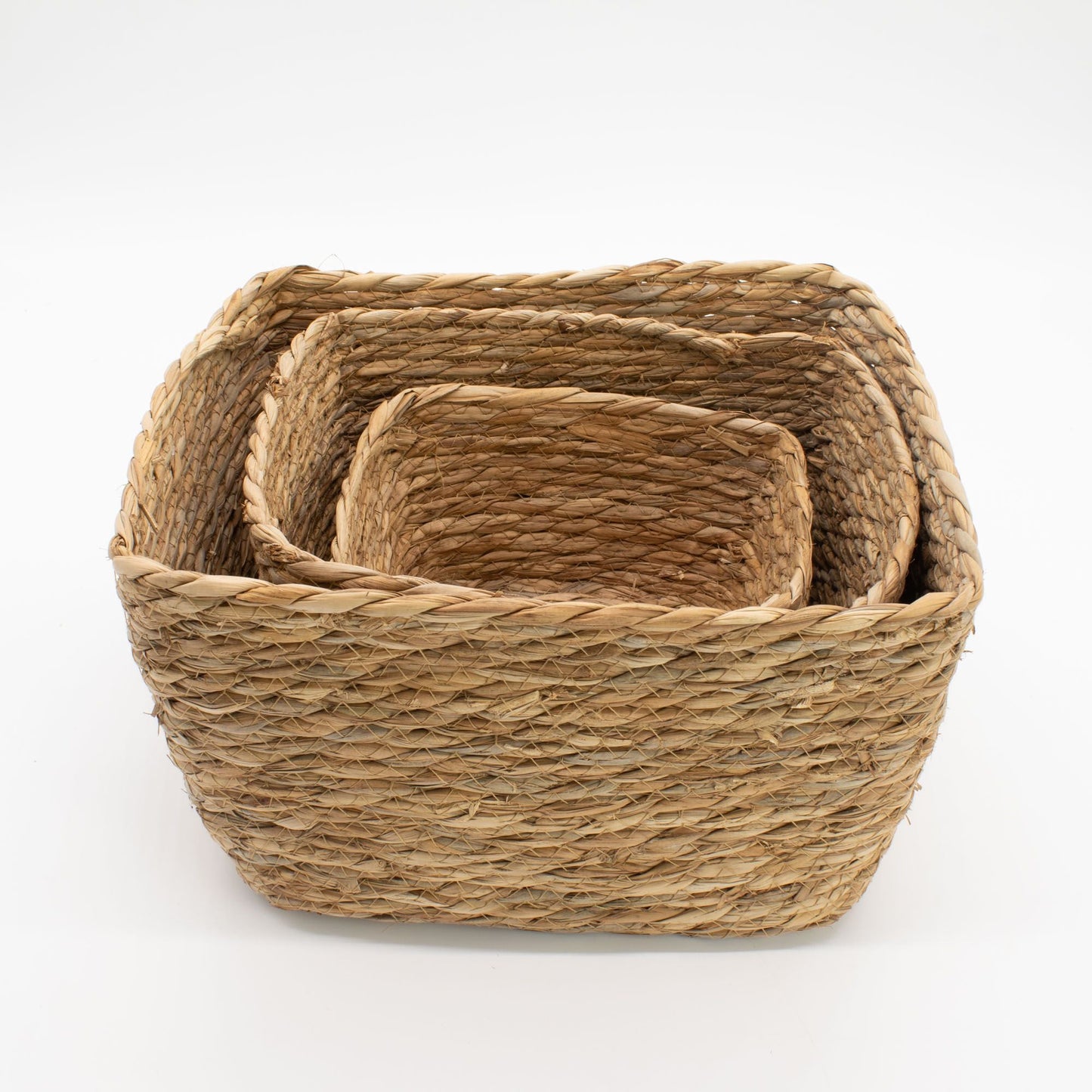Seagrass Square Baskets - Natural - Set of 3 - Luna Panther