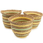 Seagrass & Straw Vase Shaped Baskets - Natural Yellow & Green - Set of 3 detail view 3 at Luna Panther