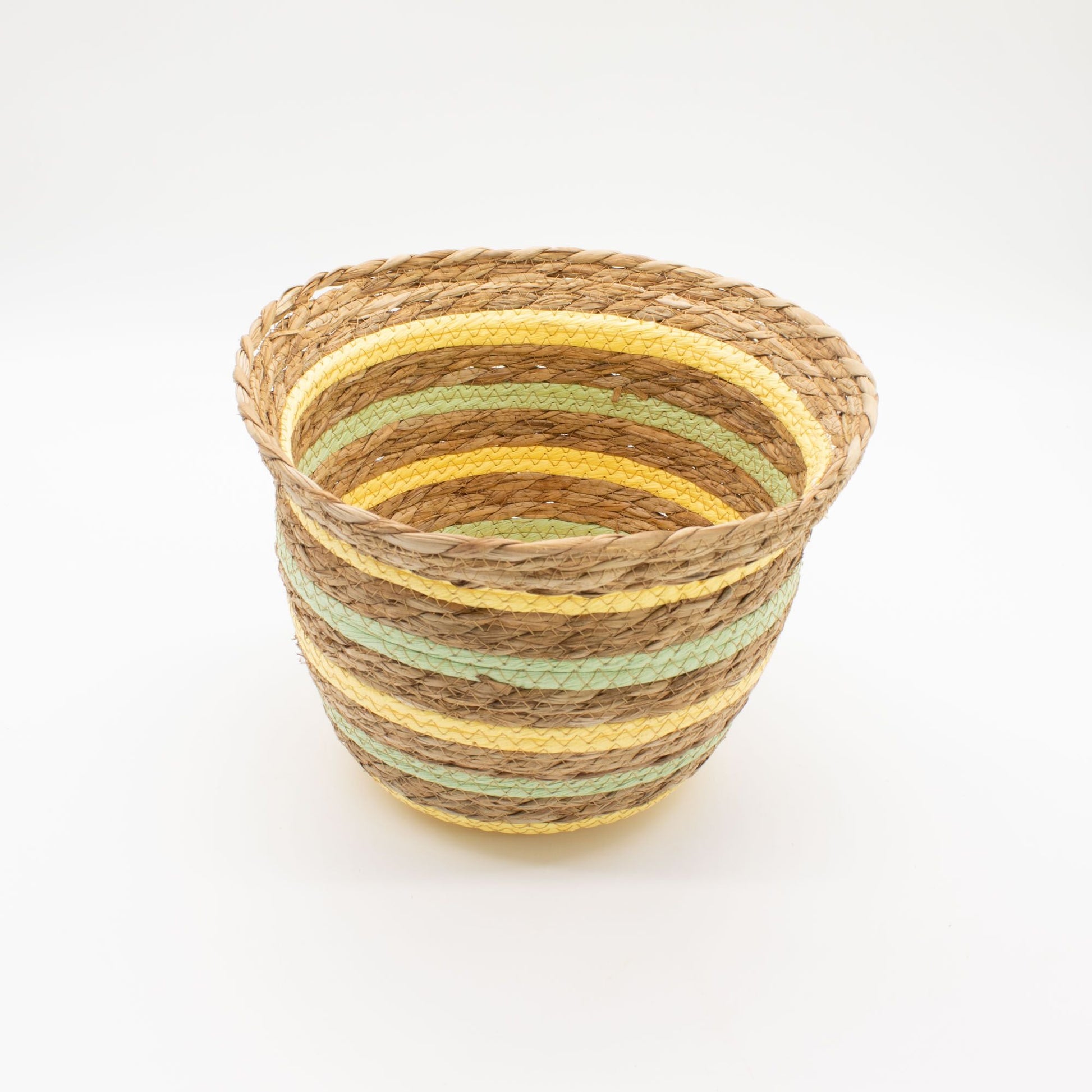 Seagrass & Straw Vase Shaped Baskets - Natural Yellow & Green - Set of 3 detail view 8 at Luna Panther