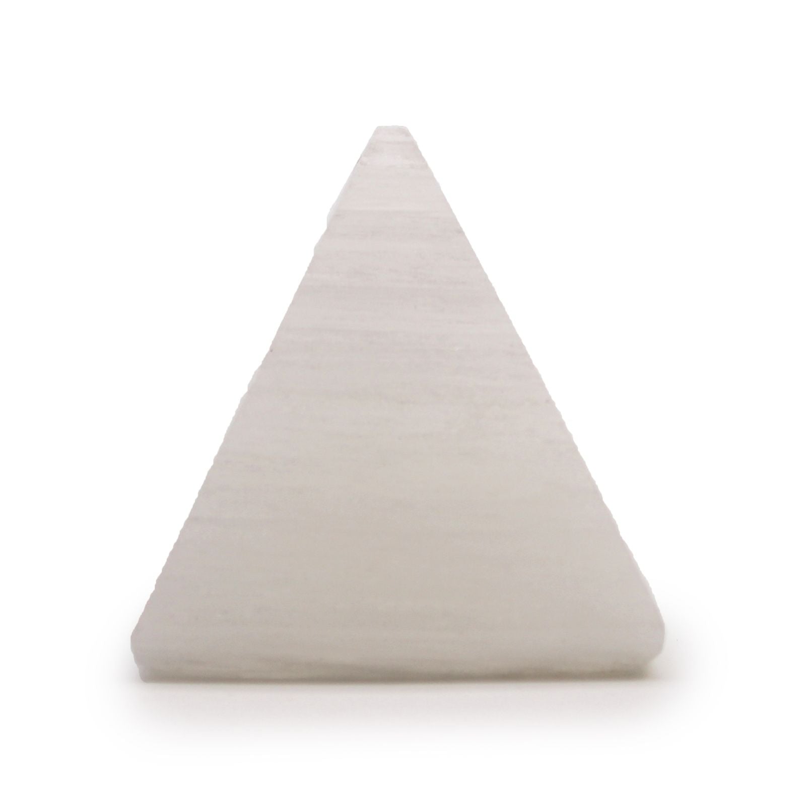 Polished Selenite Pyramid - 5 cm featuring satin white sheen and fibrous texture - Luna Panther