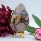Polished Septeria With Calcite Aragonite Egg 593G featuring warm brown star-like clusters - Luna Panther