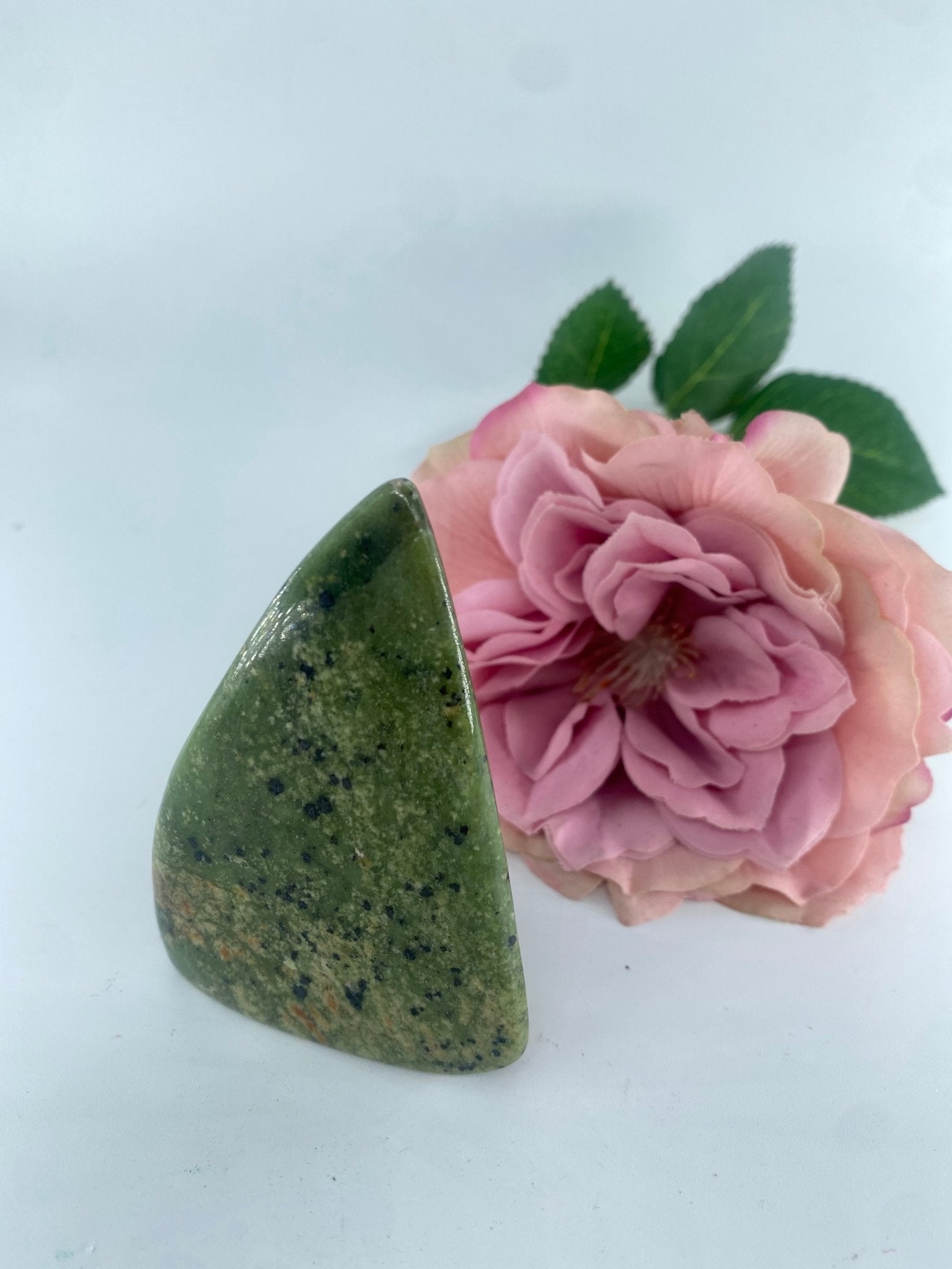 Polished Serpentine Freeform 110 Grams featuring mossy green tone with natural veining - Luna Panther