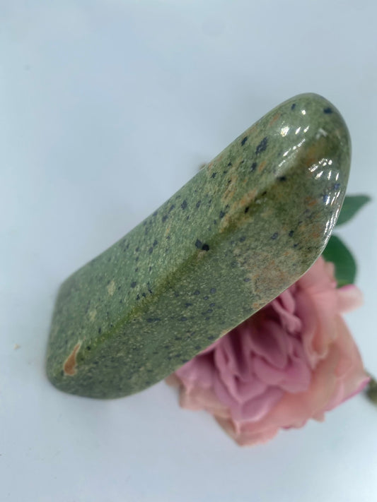 Polished Serpentine Freeform 150grams featuring mossy green tone with natural veining - Luna Panther