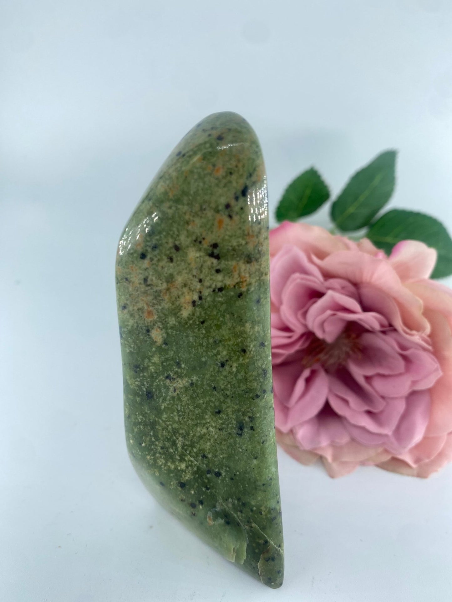 Polished Serpentine Freeform 150Grams featuring mossy green tone with natural veining - Luna Panther