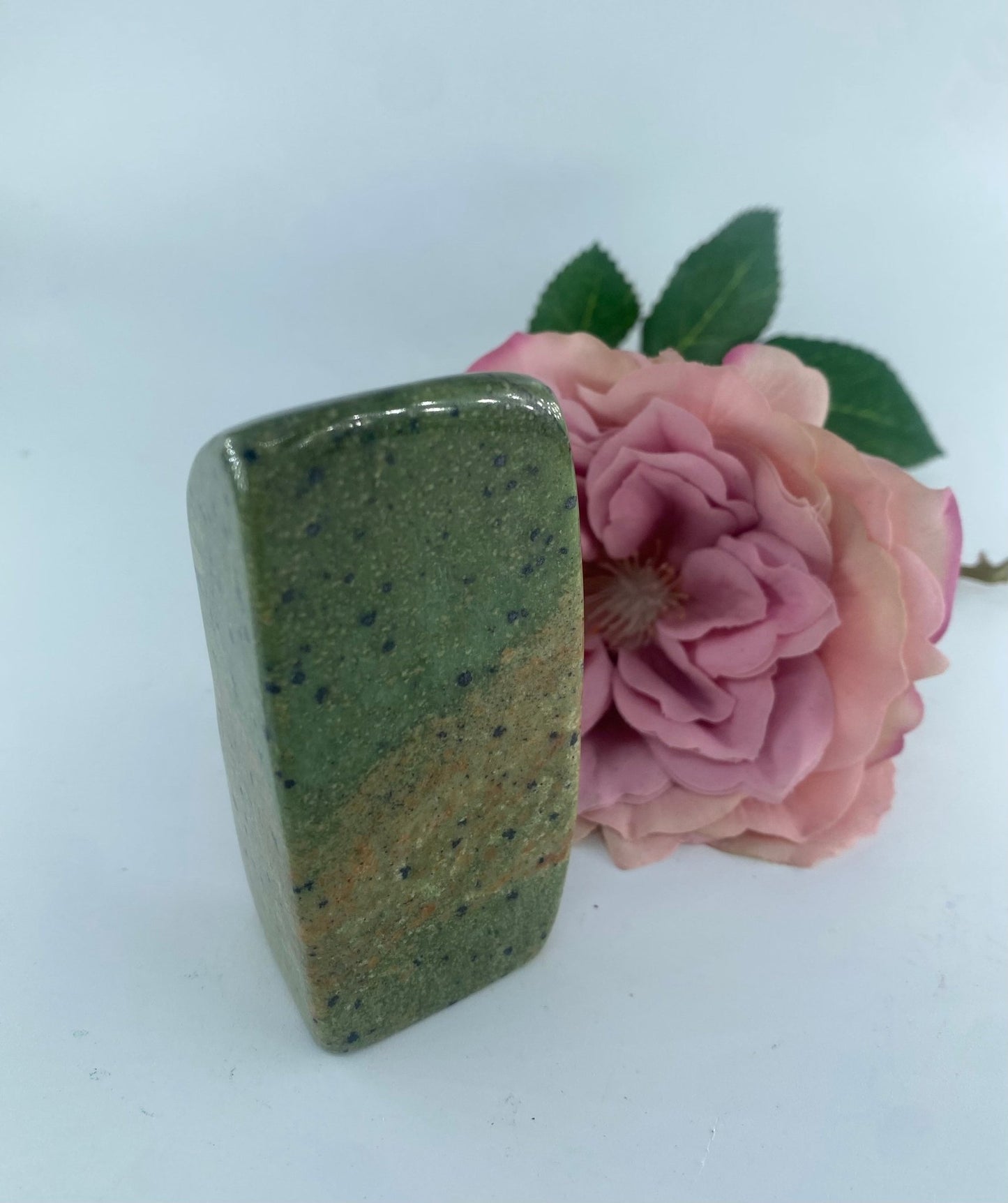 Polished Serpentine Freeform 160 grams featuring mossy green tone with natural veining - Luna Panther