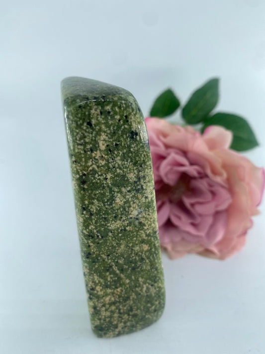 Polished Serpentine Freeform 231 Grams featuring mossy green tone with natural veining - Luna Panther alternate view