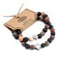 Set of 2 Gemstones Friendship Bracelets - Eternity - Leopard Skin Jasper & Lava Stone - Luna Panther