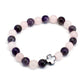 Set of 2 Gemstones Friendship Bracelets - Love - Amethyst & Rose Quartz - Luna Panther