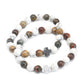 Set of 2 Gemstones Friendship Bracelets - Peace - Picasso Jasper & White Howlite - Luna Panther