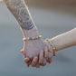 Set of 2 Gemstones Friendship Bracelets - Peace - Picasso Jasper & White Howlite - Luna Panther