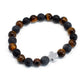 Set of 2 Gemstones Friendship Bracelets - Power - Tiger Eye & Black Stone - Luna Panther
