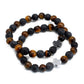 Set of 2 Gemstones Friendship Bracelets - Power - Tiger Eye & Black Stone - Luna Panther