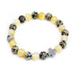 Set of 2 Gemstones Friendship Bracelets - Protection - Dalmatian Jasper & Yellow Agate - Luna Panther