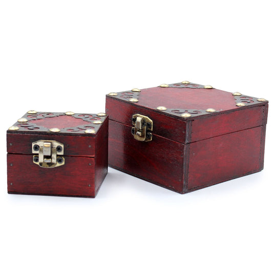 Set of 2 Gothic Square Boxes - Luna Panther