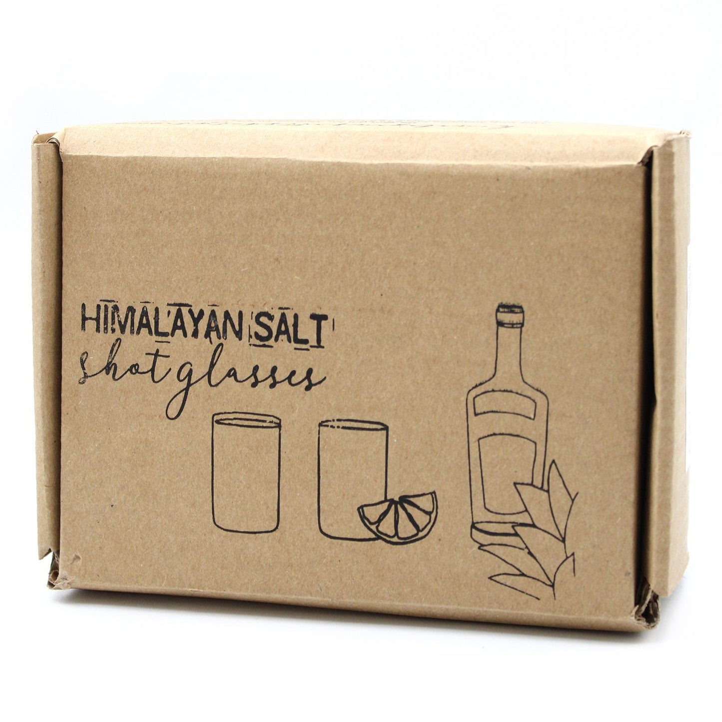 Set of 2 Himalayan Salt Shot Glasses & Wood Serving Stand - Luna Panther