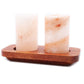 Set of 2 Himalayan Salt Shot Glasses & Wood Serving Stand - Luna Panther