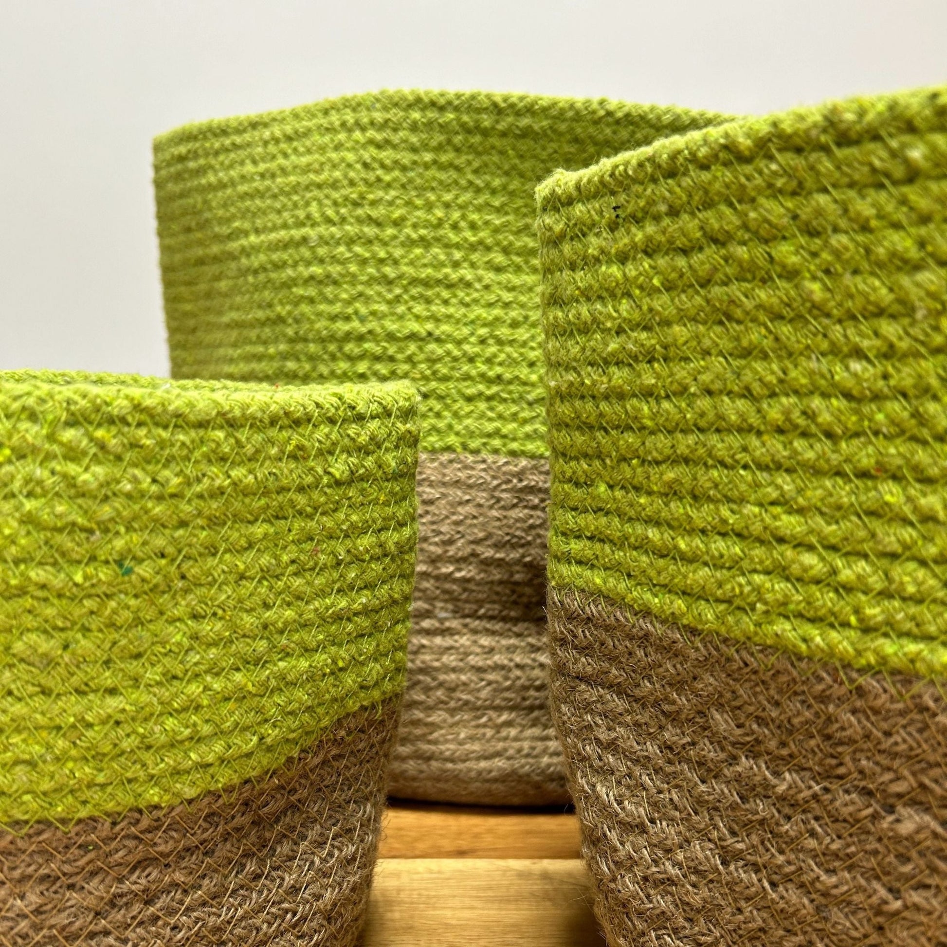 Set of 3 Cotton Rope Storage Baskets - Pistachio - Luna Panther