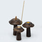 Set of 3 Flat Incense Cone Mushrooms (13cm, 12cm, 11cm) - Luna Panther