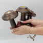 Set of 3 Flat Incense Cone Mushrooms (13cm, 12cm, 11cm) - Luna Panther